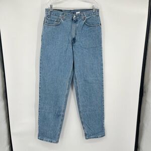 Vintage Levis 550 Jeans Blue Denim Relaxed Fit Cotton Black Batwing Mens 36 x 34